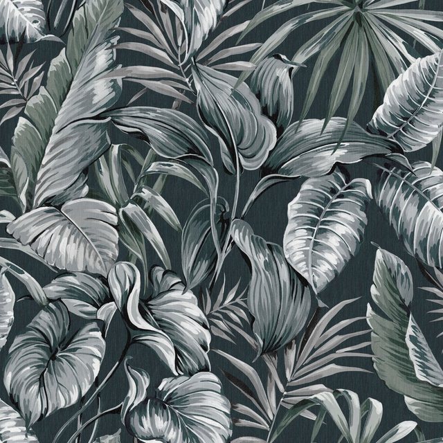 Bild von WOW Vliestapete Exotische Blätter, botanisch, (1 St), Grün - 1005x52 cm