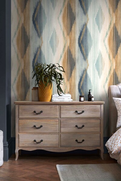 Bild von Next Vliestapete ABSTRACT IKAT Vliestapete 10mx52cm, glatt, 3D-Optik, (1 St)