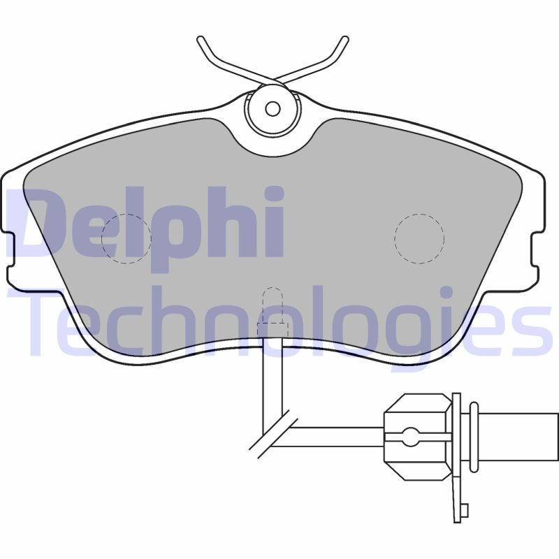 Bild von DELPHI LP1542 Bremsbelagsatz Bremsbeläge, Bremsklötze, Bremssteine inkl. Verschleißwarnkontakt mit Anti-Quietsch-Blech mit Zubehör