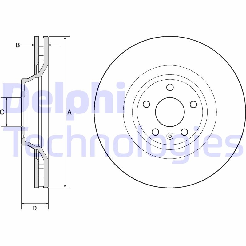 Bild von DELPHI BG9955 Bremsscheibe Bremsscheiben, Scheibenbremsen 347 30 5 Belüftet geölt unbehandelt AUDI: A6 C6 Avant, A6 C6 Allroad, A6 C5 Saloon