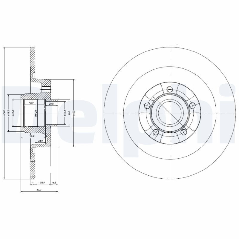 Bild von DELPHI Bremsscheibe voll BG9024RS Bremsscheiben,Scheibenbremsen RENAULT,ESPACE IV (JK0/1_),Vel Satis Schrägheck