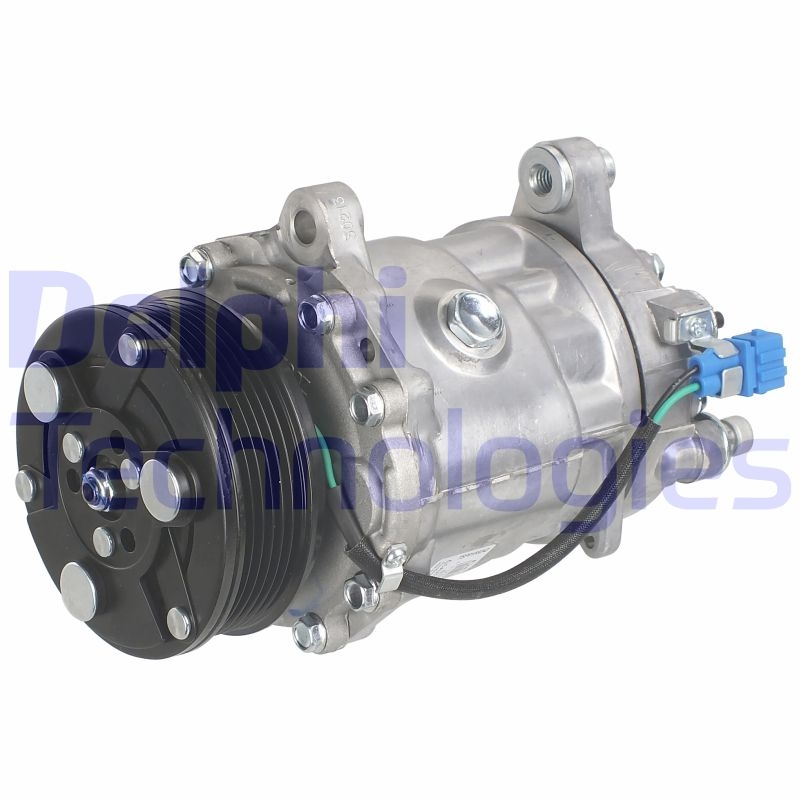 Bild von DELPHI TSP0159243 Kompressor Sanden SD6V12 PAG 46 mit PAG-Kompressoröl VOLKSWAGEN: Polo III Schrägheck, Lupo / Lupo 3L, SEAT: Ibiza 2