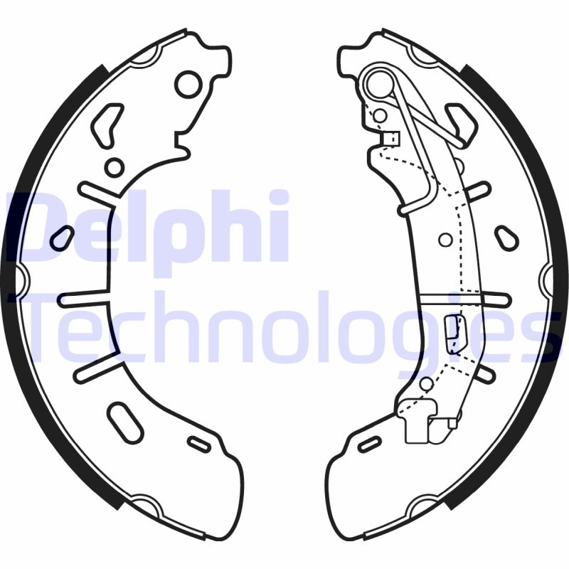 Bild von DELPHI LS2050 Bremsbacken Trommelbremsbacken, Bremsbackensatz 254 57