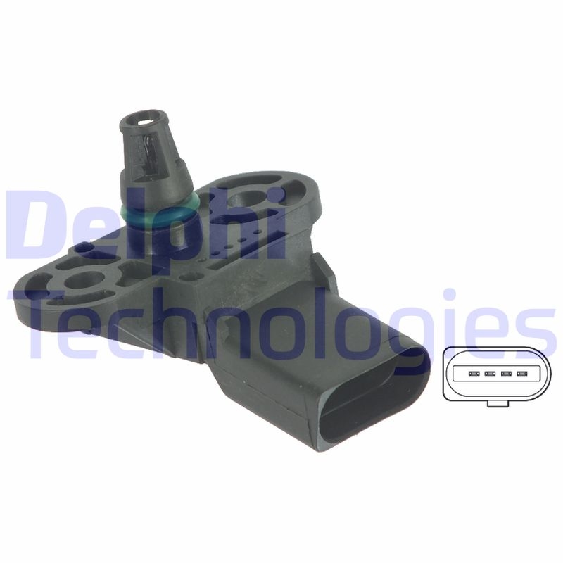 Bild von DELPHI PS10123 Sensor, Saugrohrdruck VOLKSWAGEN: Golf 4, Golf 4 Variant, SEAT: Altea, SKODA: Fabia 2
