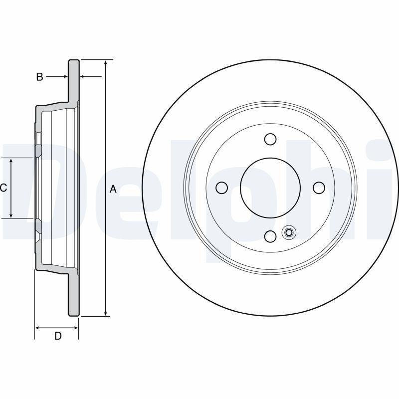 Bild von DELPHI BG4564 Bremsscheibe Bremsscheiben, Scheibenbremsen 262 10 4 voll geölt unbehandelt KIA: RIO 3, Stonic Hatchback, Rio 4