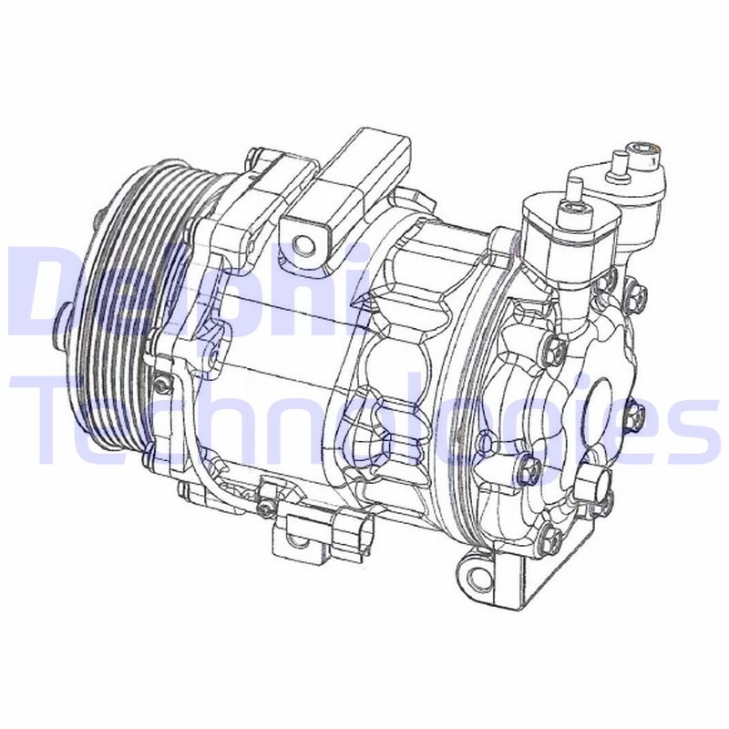 Bild von DELPHI CS20351 Kompressor Klimakompressor, Klimaanlage Kompressor, Kompressor, Klimaanlage 7v16 PAG 46 mit PAG-Kompressoröl FORD: Transit Mk7 Van