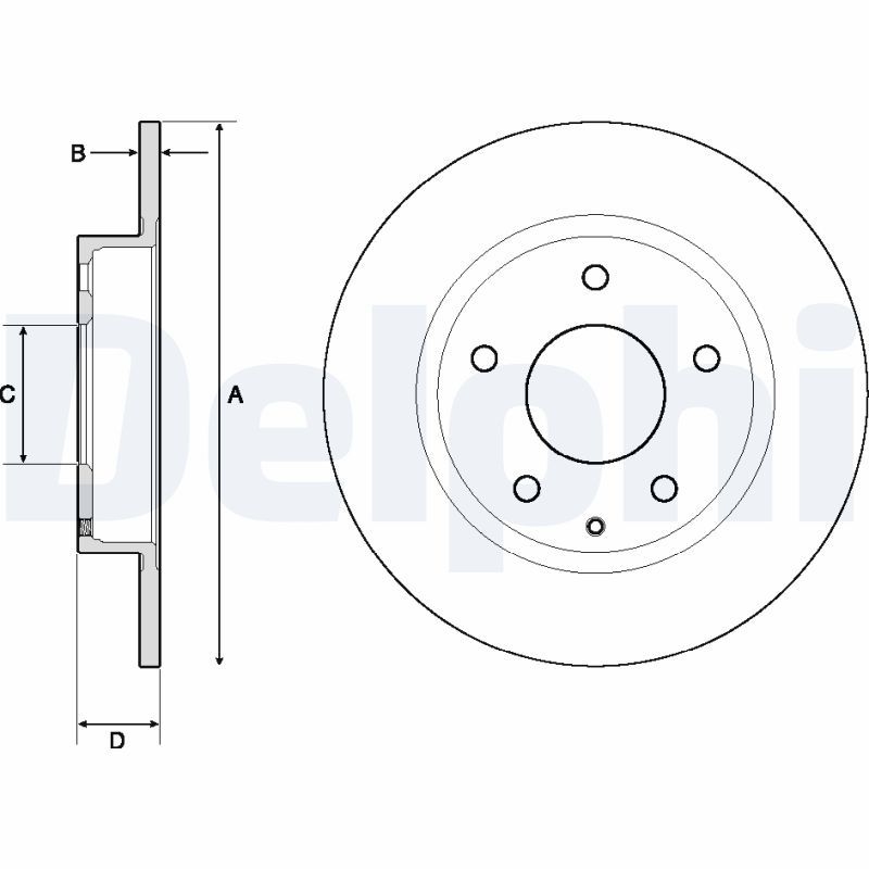 Bild von DELPHI BG4707C Bremsscheibe Bremsscheiben, Scheibenbremsen 265 9 5 voll beschichtet unbehandelt MAZDA: 3 Hatchback, CX-3, 3 Saloon