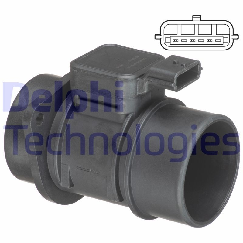 Bild von DELPHI AF10503-12B1 Luftmassenmesser LMM, Luftmengenmesser mit Gehäuse
