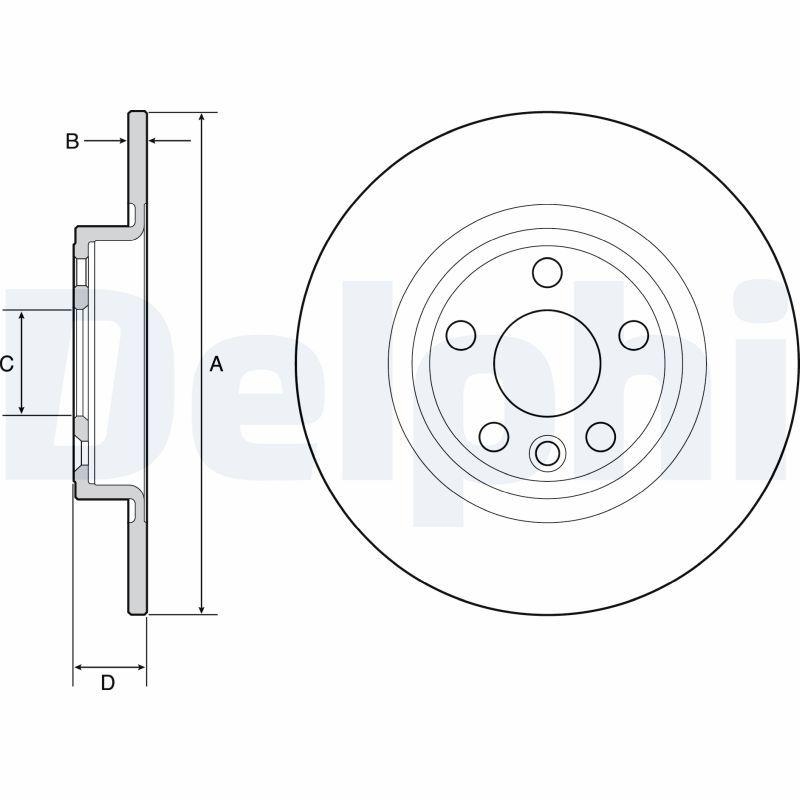 Bild von DELPHI BG4930C Bremsscheibe Bremsscheiben, Scheibenbremsen 300 10 5 voll beschichtet unbehandelt LAND ROVER: Discovery Sport, JAGUAR: E-Pace