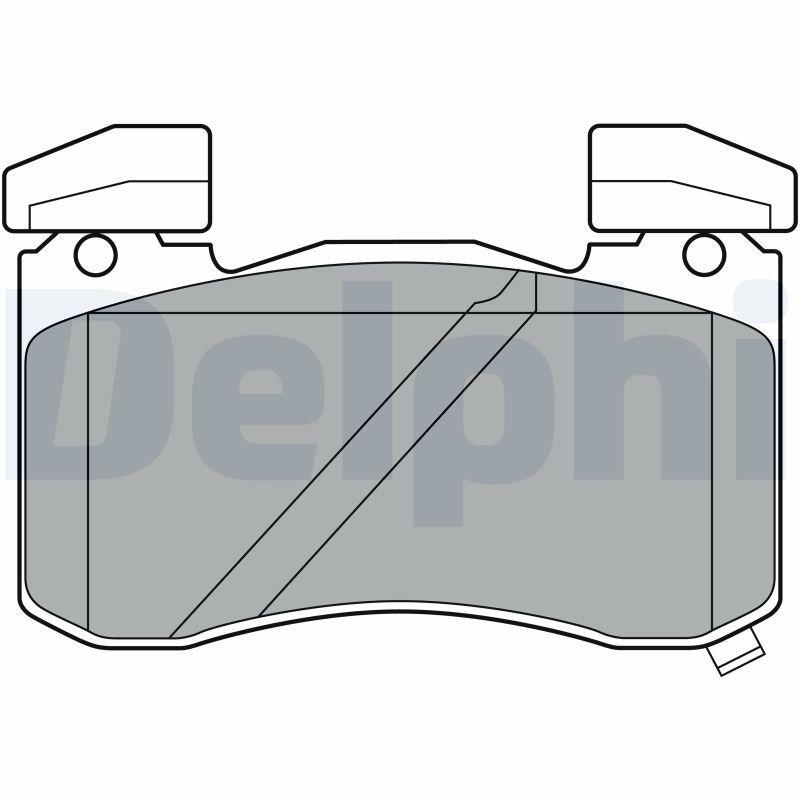 Bild von DELPHI LP3396 Bremsbelagsatz Bremsbeläge, Bremsklötze, Bremssteine mit akustischer Verschleißwarnung mit Anti-Quietsch-Blech mit Zubehör