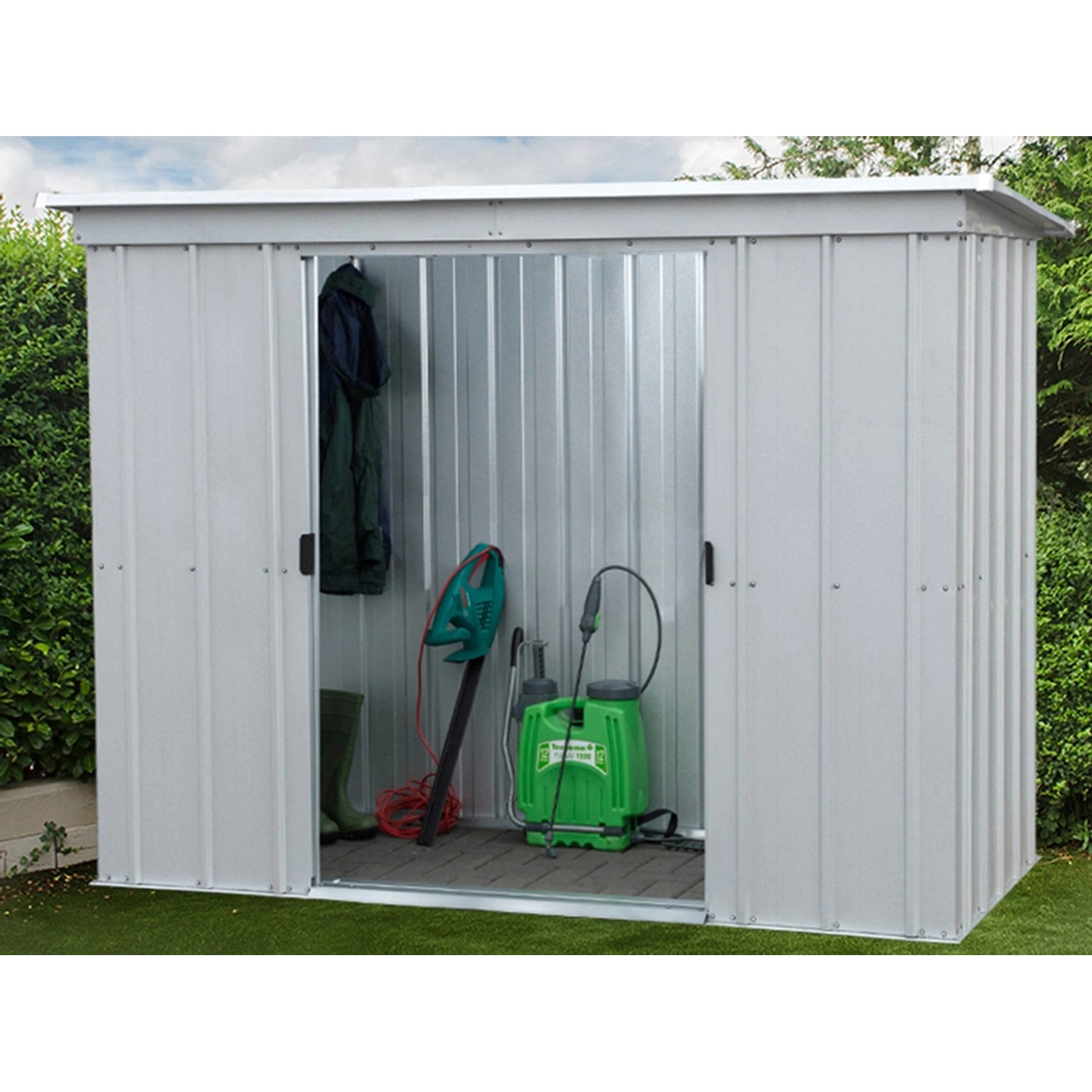 Bild von Yardmaster Gerätehaus-Set Titanium 64PZ+ Silber-Metallic B xT: 184 cm x 104 cm