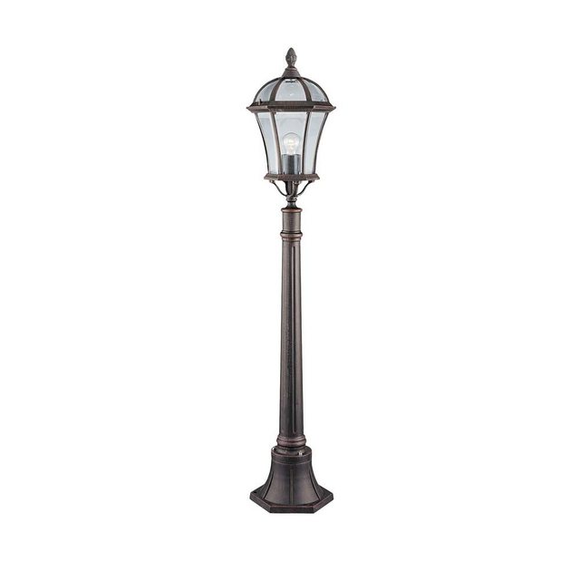Bild von Searchlight Sockelleuchten, Leuchtmittel nicht inklusive, Steh Stand Lampe Leuchte Außen Alu Braun Terrasse Veranda Weg Hof