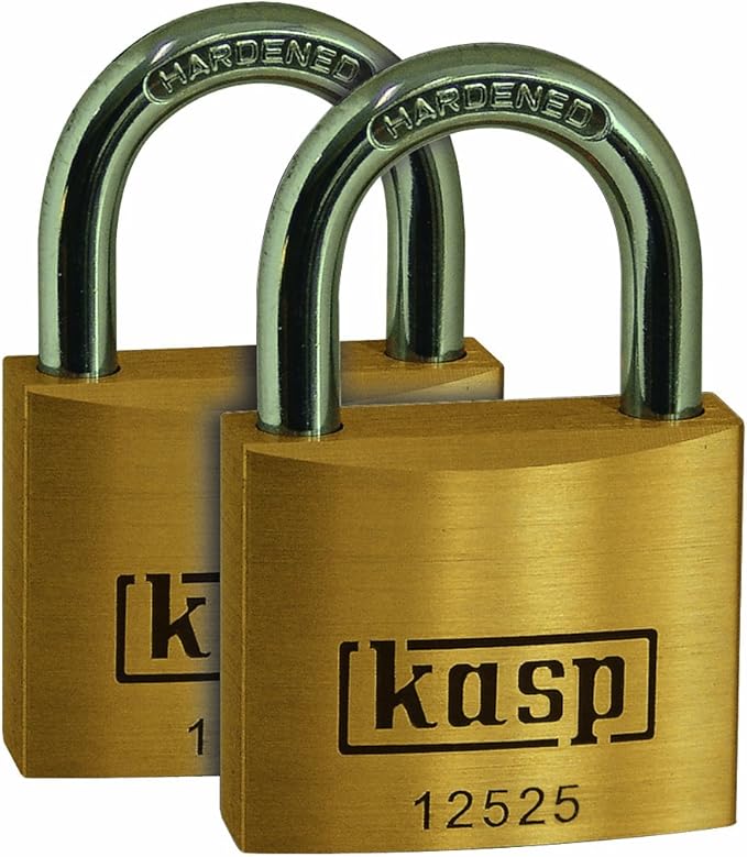 Bild von Kasp Vorhängeschloss, Messing Premium-Doppelpack, 25 mm, Serie 125 K12525D2 gleichschließend, gold