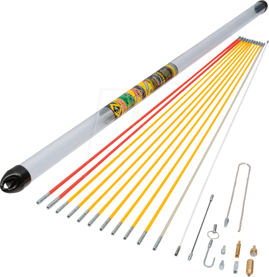 Bild von C.K Mighty Rod PRO 12m Super Set - Hochwertige Einziehstangen - 4 Flexibilitäten - GLO & Spira-FLEX Technologie - Robuste Verbinder -Umfangreiches Zubehör