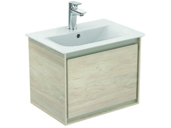 Bild von Ideal Standard Connect Air Waschtischunterschrank, 500mm, 1 Auszug, E0817, Farbe: Pine hell Dekor / braun matt