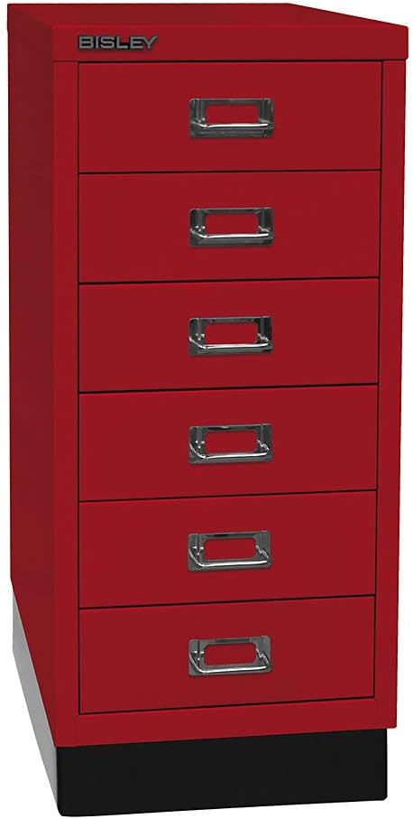 Bild von BISLEY MultiDrawer, 29er Serie mit Sockel, DIN A4, 6 Schubladen, Metall, 355 Silber, 38 x 27.9 x 67 cm