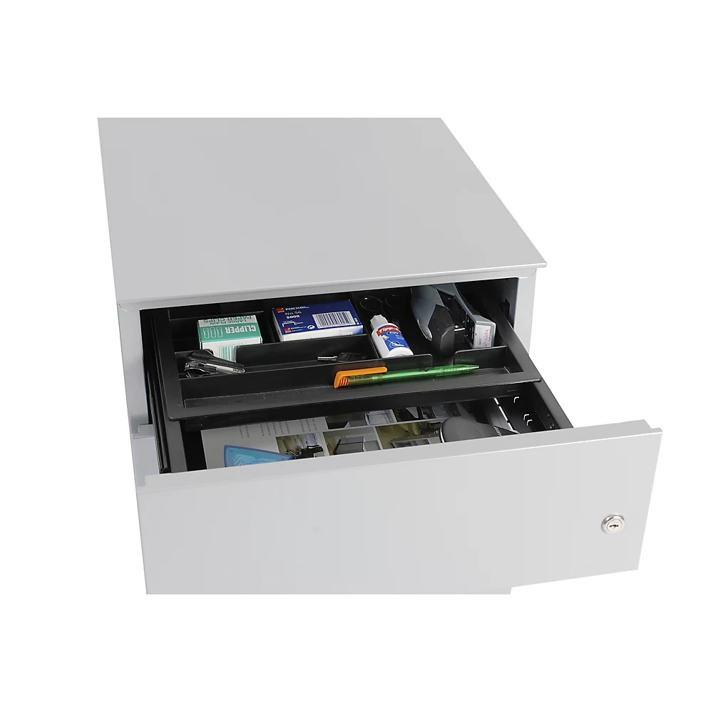 Bild von BISLEY DIN A4 Materialschale zum Einsetzen in die Schublade, Metall, 800 Kunststoff, 23.5 x 3 x 35 cm