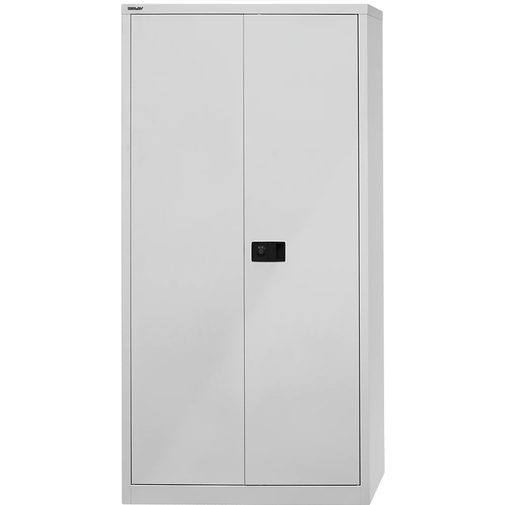 Bild von BISLEY Flügeltürenschrank Universal, 4 verzinkte Fachböden, 5 OH, Metall, 645 Lichtgrau, 40 x 91.4 x 195 cm