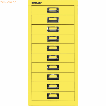 Bild von Bisley, Aktenschrank, MultiDrawer™ L2910 Schubladenschrank gelb mit 10 Schubladen 27,8 x 38,0 x 59,0 cm