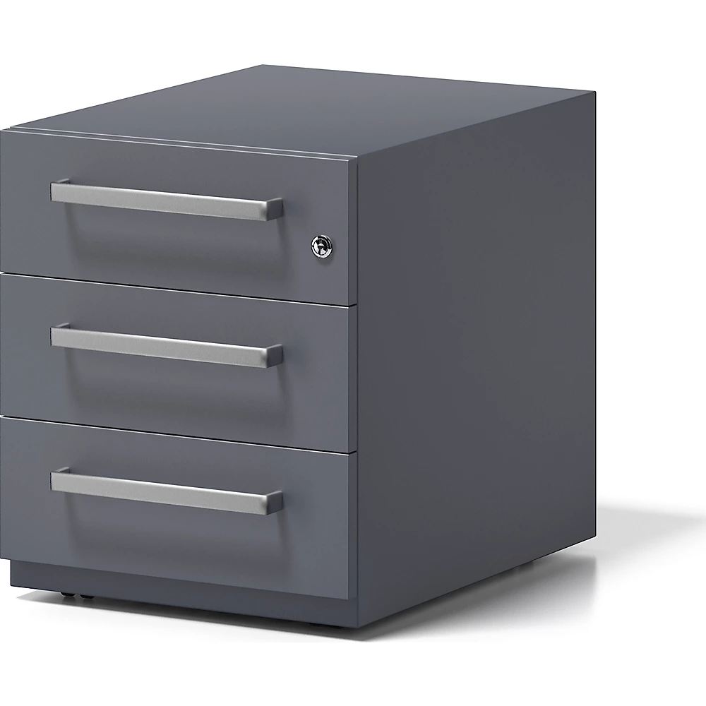 Bild von Bisley Rollcontainer Note NWA Stahl 3x Materialschub HxBxT 495x420x565
