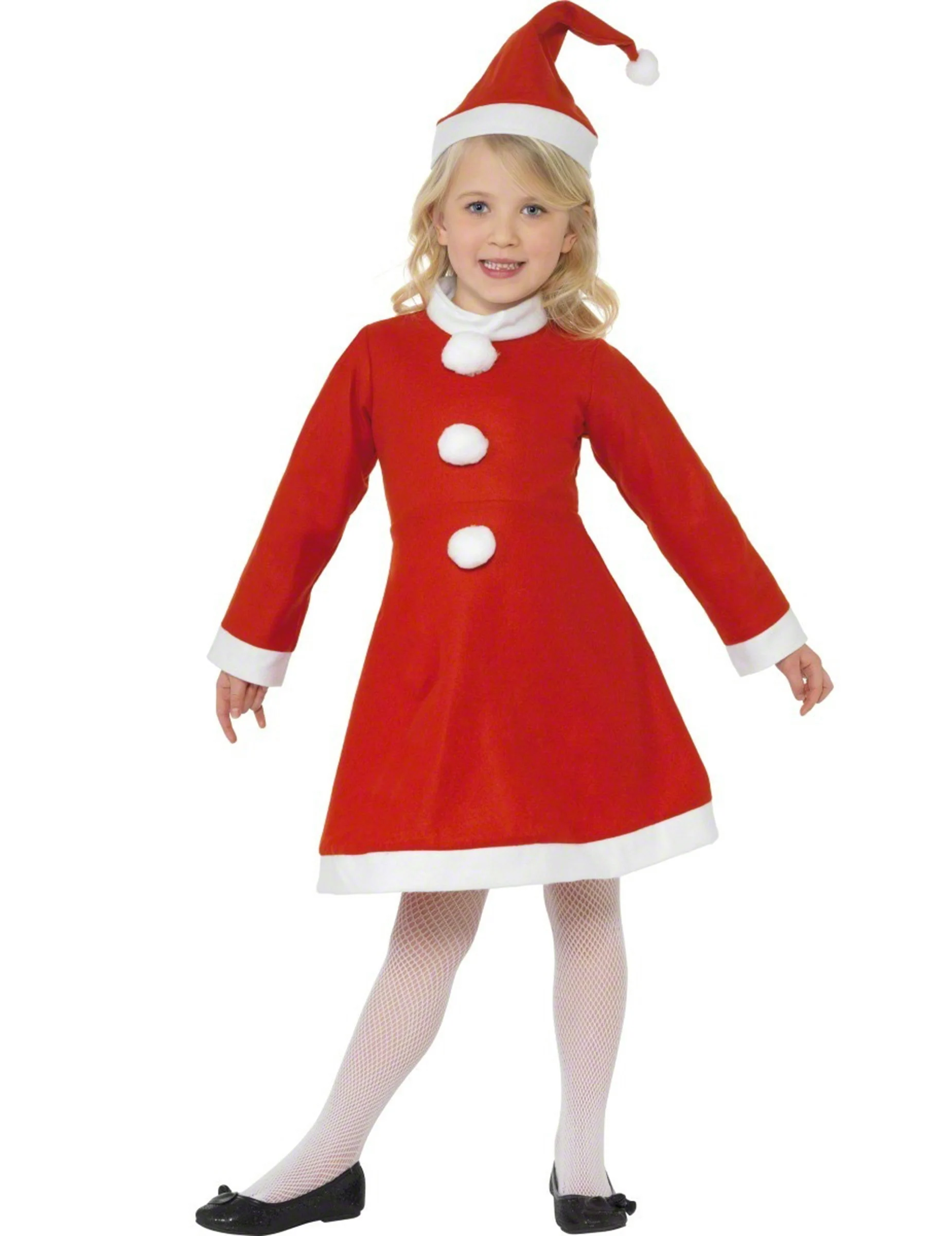 Bild von Weihnachtsfrau Kinderkostüm Weihnachten rot-weiss