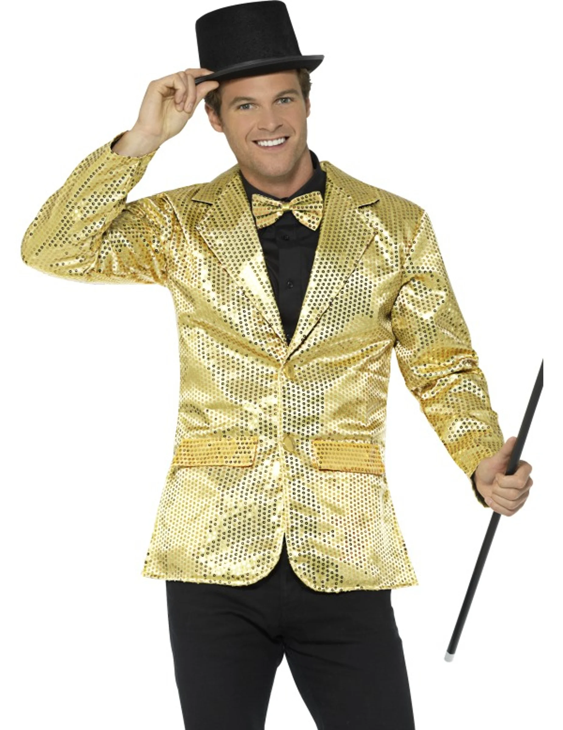 Bild von Luxus Disco Pailletten-Jacke gold