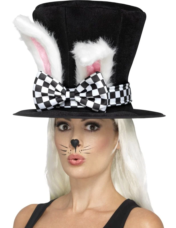 Bild von Smiffys Kostüm Weißes Kaninchen Zylinder - Fasching Halloween Kos, Folge dem weißen Hasen!