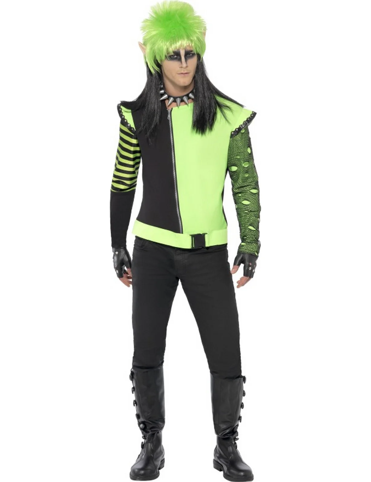 Bild von Punk Elf Halloween Kostüm schwarz-grün