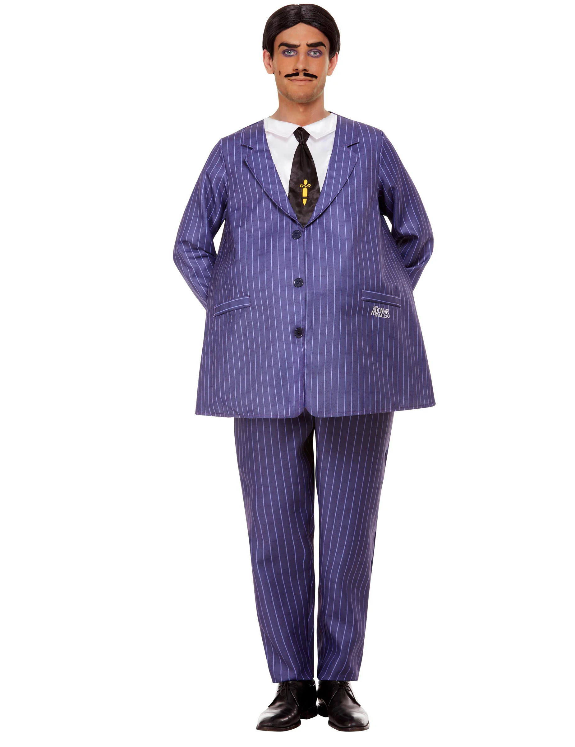 Bild von Offizielles Gomez-Herrenkostüm Addams Family violett-schwarz-weiß