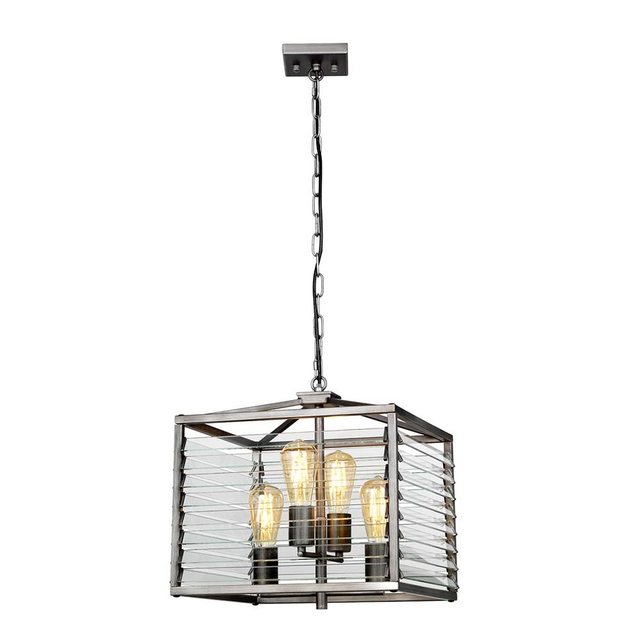 Bild von Elstead LIGHTING Pendelleuchte, Pendelleuchte Hängelampe Pendellampe Industrial Glas Wohnzimmerleuchte