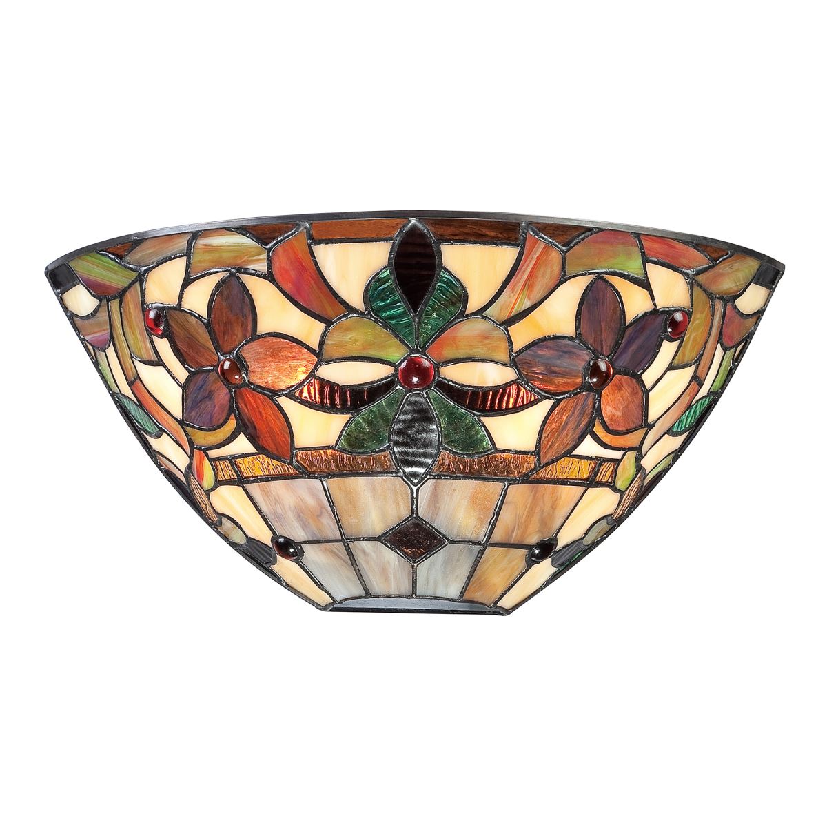 Bild von Elstead LIGHTING Wandleuchte, Leuchtmittel nicht inklusive, Wandleuchte Lampe Tiffany-Glas Metall Flurlampe Vintage Bronze B 36,8
