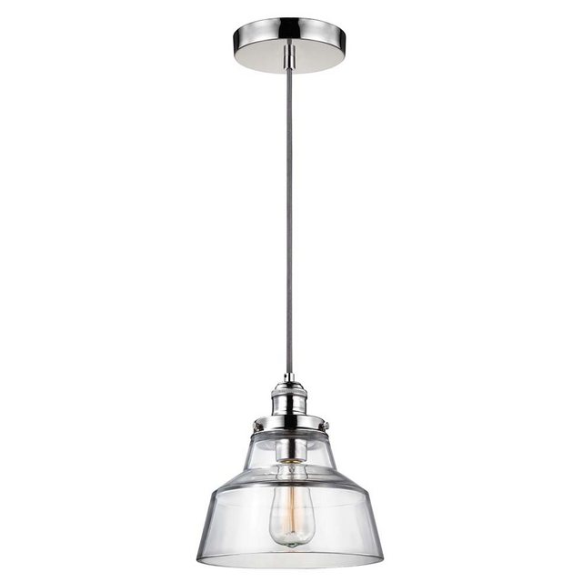 Bild von Elstead LIGHTING Pendelleuchte, Leuchtmittel nicht inklusive, Pendellampe Deckenleuchte Hängeleuchte Glas Nickel D 25,4 cm