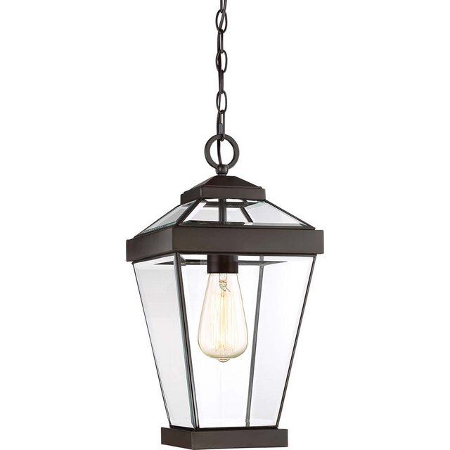 Bild von Elstead LIGHTING Außen-Deckenleuchte, Leuchtmittel nicht inklusive, Außenleuchte Kettenlaterne Hängeleuchte Messing D 20,3 cm Stahl Glas