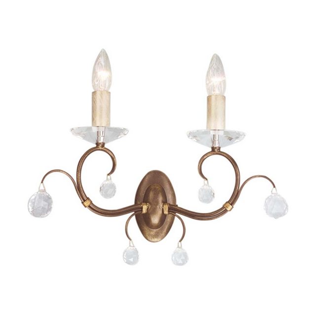 Bild von Elstead LIGHTING Wandleuchte, Leuchtmittel nicht inklusive, Wandleuchte Lampe Metall geschliffenes Glas Bronze B 39 cm