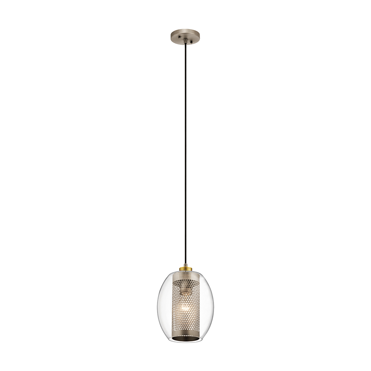 Bild von Elstead LIGHTING Pendelleuchte, Hängeleuchte Pendelleuchte Esszimmerlampe Glas klar Stahl Zink