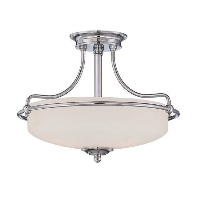 Bild von Elstead LIGHTING Deckenleuchte, Leuchtmittel nicht inklusive, Deckenlampe Leuchte Wohnzimmerleuchte Metall Glas Nickel D 42,2 cm 3