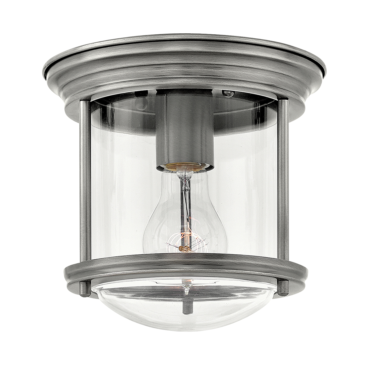 Bild von Elstead Hadrian Badezimmer Deckenleuchte antikes nickel E27 IP44 196mm dimmbar QN-HADRIAN-MINI-F-AN-CLEAR