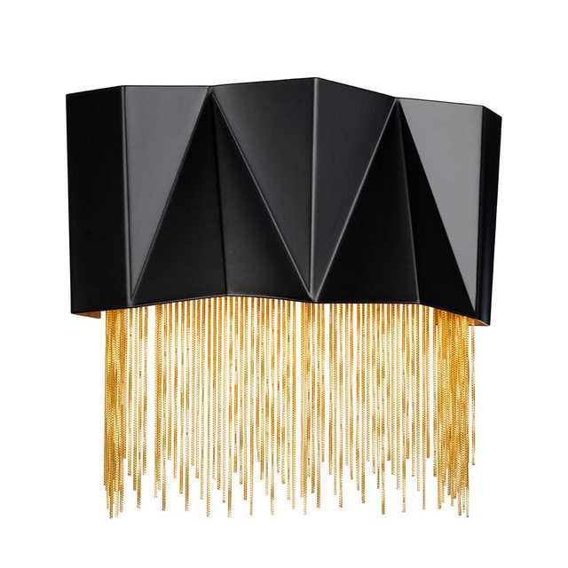 Bild von Elstead LIGHTING LED Wandleuchte, Leuchtmittel inklusive, Warmweiß, Wandleuchte Wandlampe Wohnzimmerleuchte schwarz Ketten gold LED B 31,6