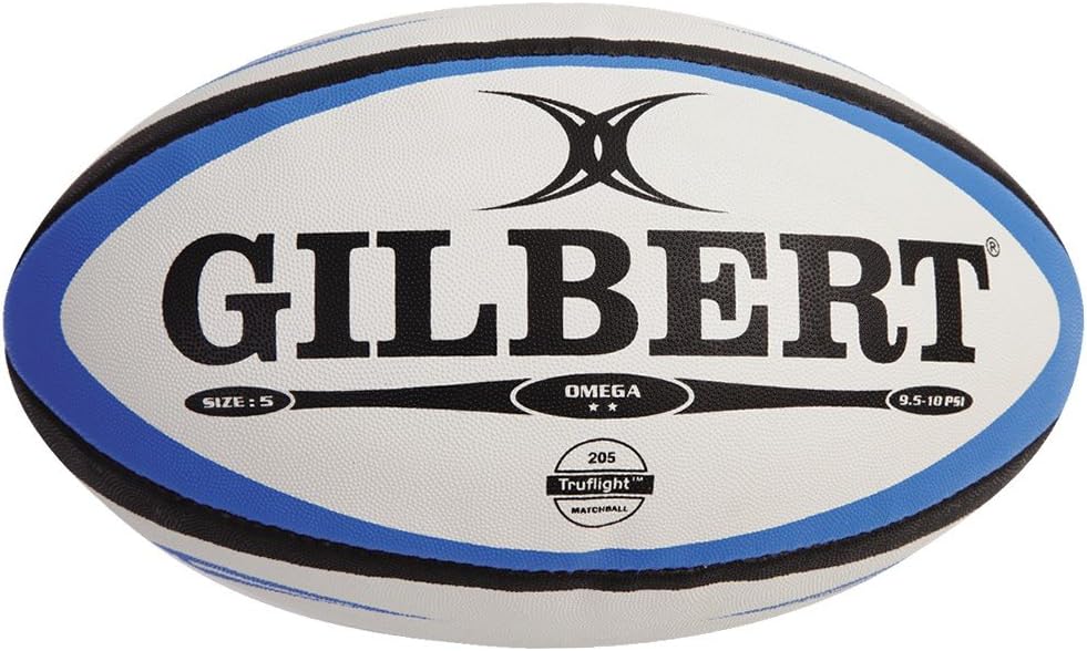 Bild von Gilbert Omega Rugbyball, Unisex, Erwachsene, Blau/Schwarz, Größe 5, 5