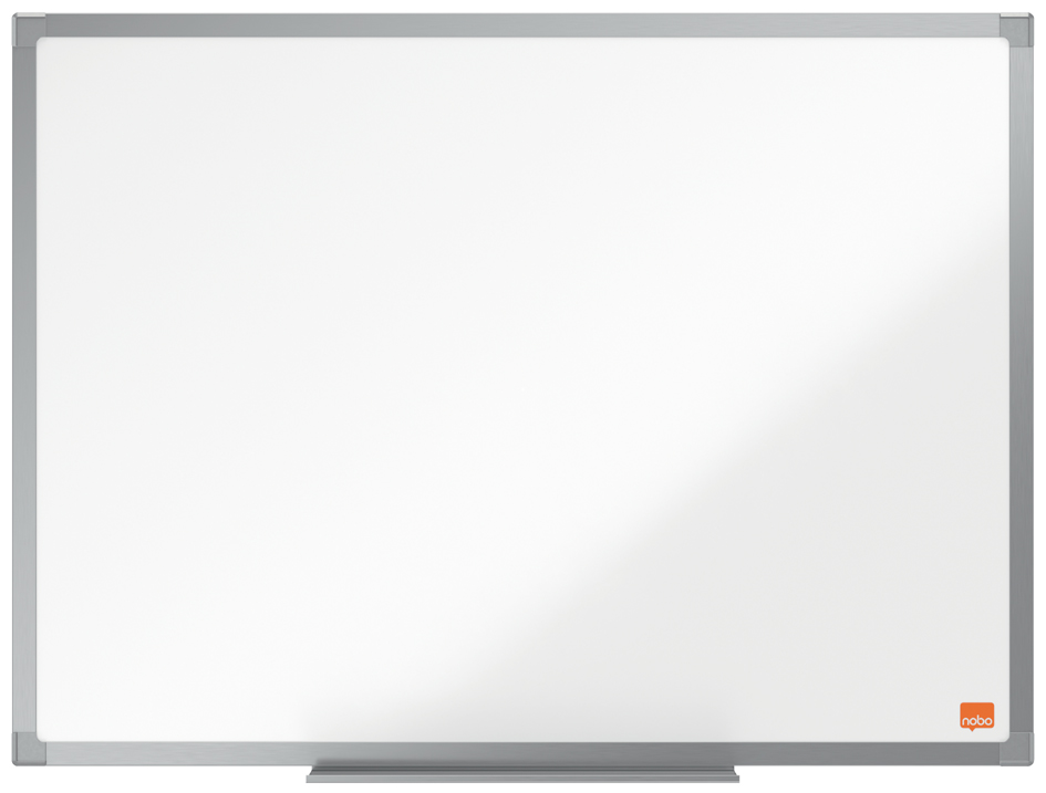 Bild von Nobo magnetisches Emaille Whiteboard, 45 x 60 cm, Aluminiumrahmen, Traditionelle Eckmontage, Inkl. Stiftablage, Weiß, Essence-Serie, 1915445
