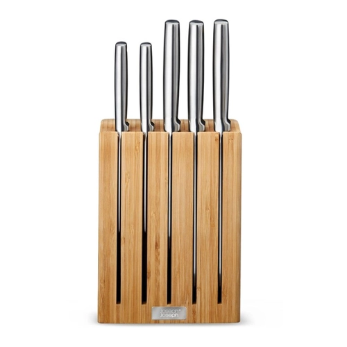 Bild von Joseph Joseph Elevate™ Steel 5-teiliges Messer-Set mit Bambusblock, One size, Bambus