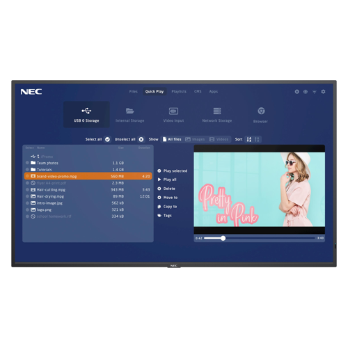 Bild von NEC MultiSync M551 MPi4 - Vielseitiger 55-Zoll-Digital-Signage-Monitor