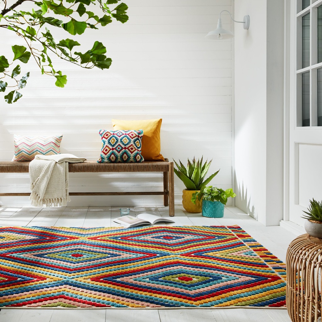 Bild von FLAIR RUGS Teppich "Diamond", rechteckig, 3 mm Höhe, Outdoor Teppich