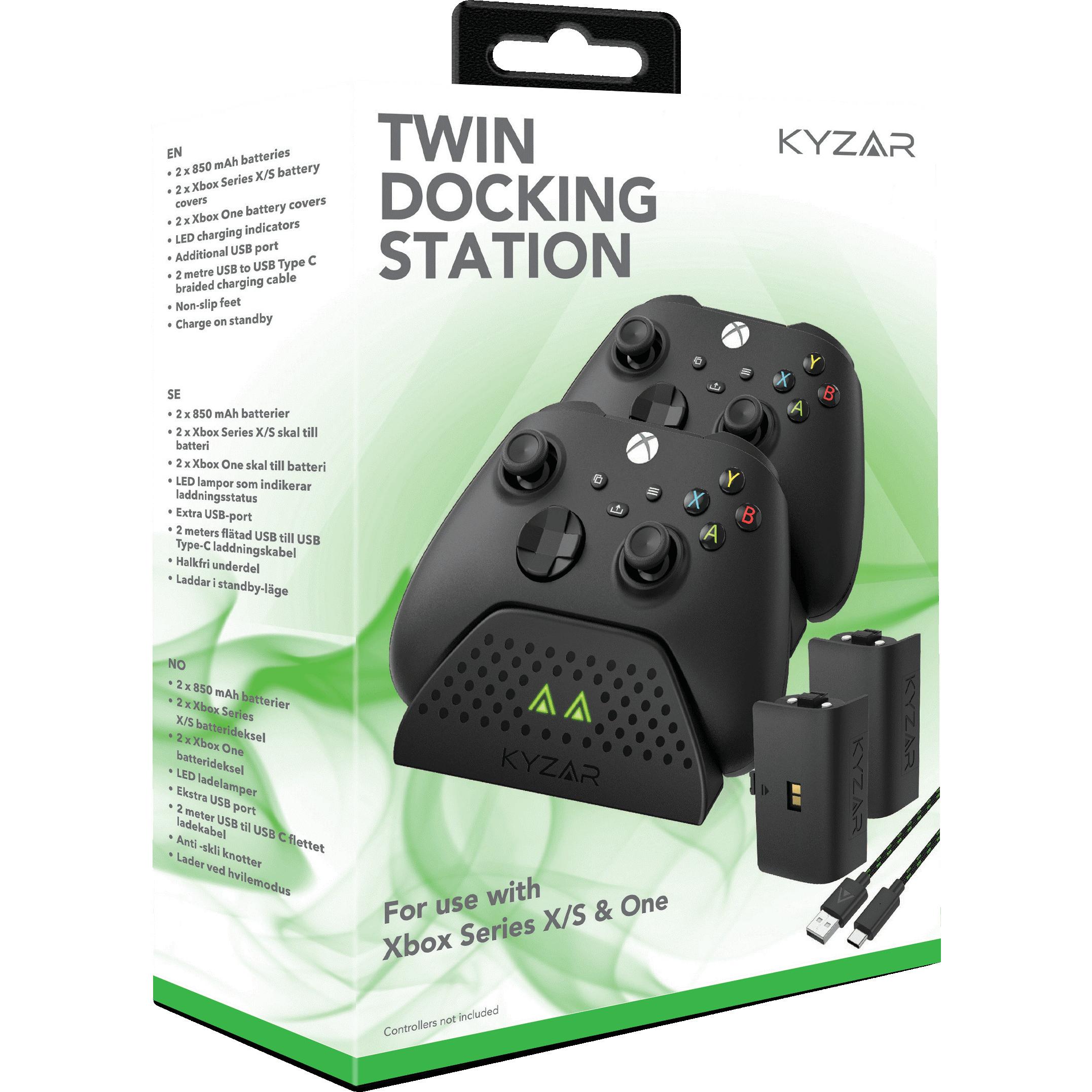 Bild von Vision Kyzar Twin Docking Station for Xbox Series X/S - Tilbehør til spillekonsol - Microsoft Xbox One (Xbox One S, Xbox Series S, Xbox Series X), Gaming Controller Zubehör, Schwarz