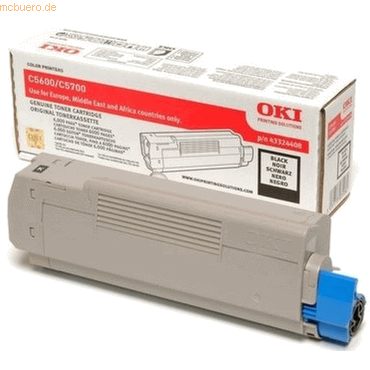 Bild von OKI - Tonerpatrone - 1 x Schwarz - 6000 Seiten - für C5600dn, 5600n, 5700dn, 5700n (43324408)