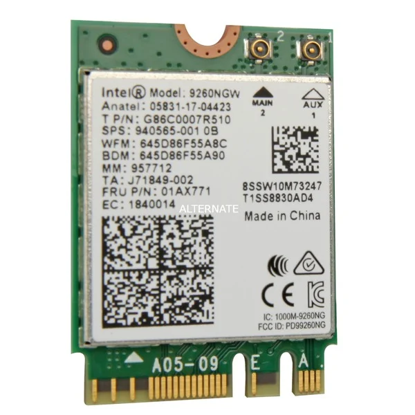 Bild von Intel Wireless-AC 9260 (M.2 (PCIe)), Netzwerkkarte
