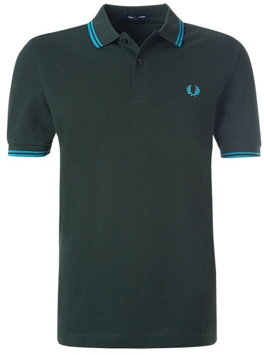 Bild von Fred Perry - Twin Tipped Night Green/Runaway Bay Ocean/Runaway Bay Ocean - Polo - Grün - S - 100% Baumwolle,Baumwolle