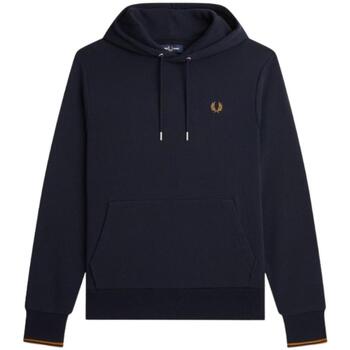 Bild von Fred Perry - Tipped Hooded Navy/Dark Caramel - Hoodie - Blau - XL - 100% Baumwolle,Schweiß