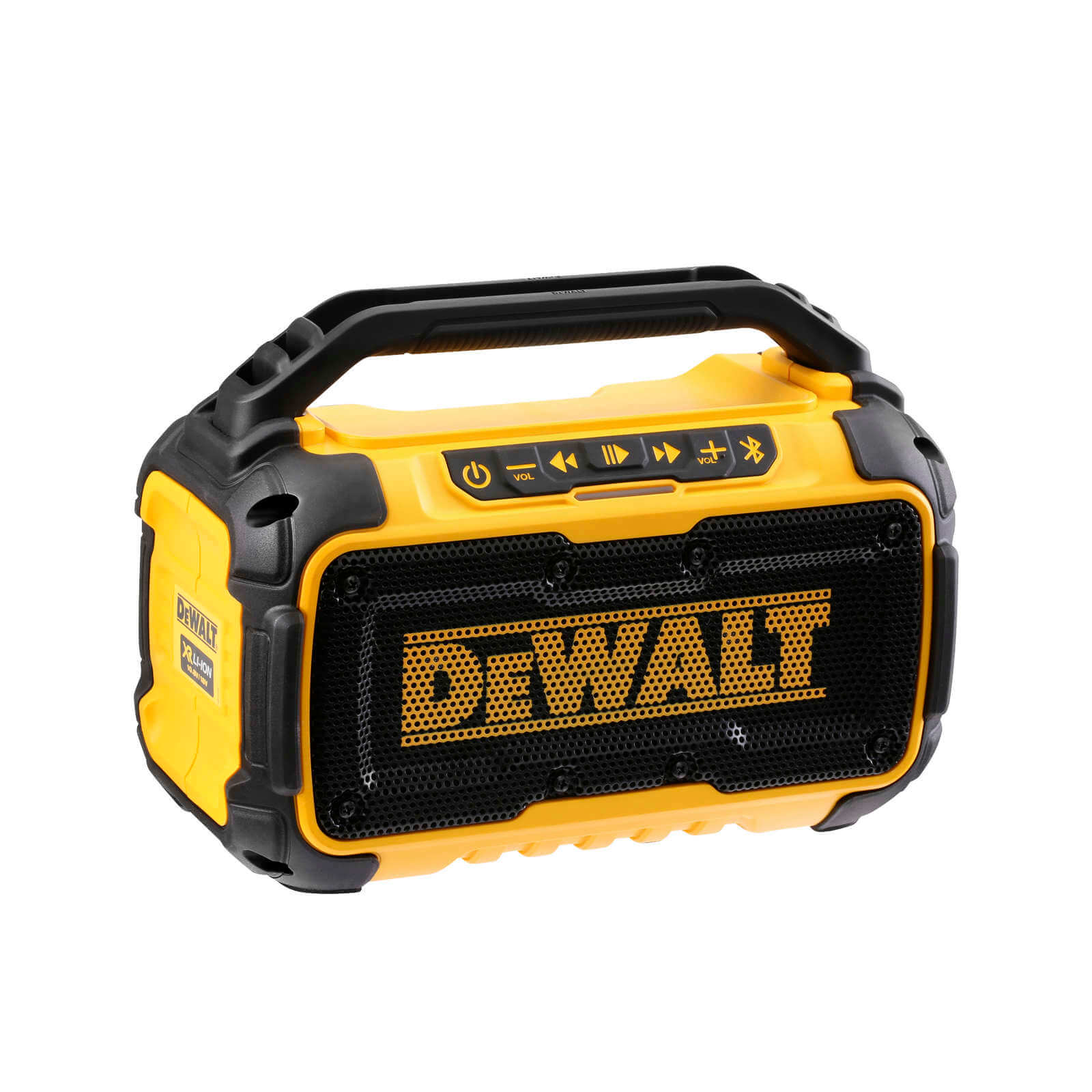 Bild von Dewalt Bluetooth Akku-Lautsprecher DCR011 (Stereo, extrem robust, mit Überrollbügel, AUX-Eingang 3,5 mm, alle XR Li-Ion Schiebe-Akkus von Dewalt einsetzbar, Lieferung ohne Akku und Ladegerät)