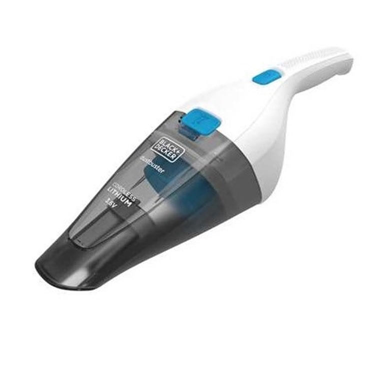 Bild von Black + Decker Akku-Handstaubsauger NVC115JL Dustbuster Akku-Sauger weiß, Spülmaschinenfest, Spülmaschinenfester Schmutzfangbehälter